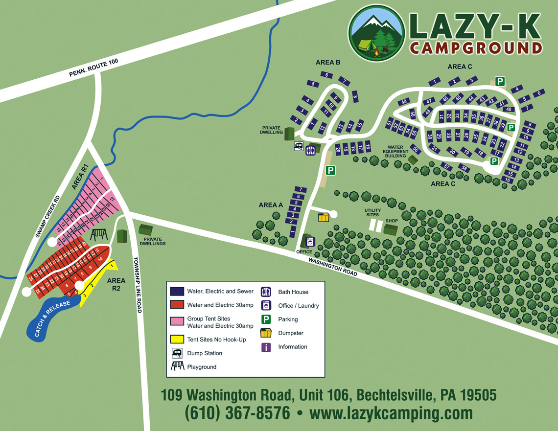Lazy K Campground Site Map